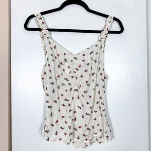 Abound Ruched Floral Tank Top Blouse